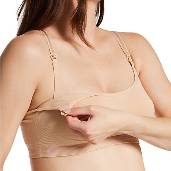 Cake Maternity Cotton Candy Seamless Racerback Nursing Bra Nude S - Picture 7 of 11